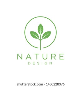 Green Nature Concept Illustration Sprout Leaves Stock Vector (Royalty ...