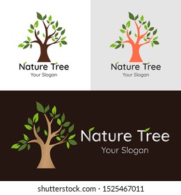 Simple Logo with Nature Tree Vector Design