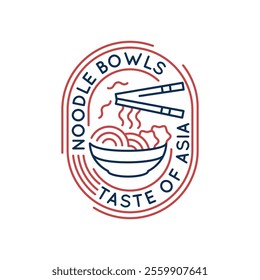 Simple Logo with Noodle bowls icon. Simple logo with noodle bowls icon for social media, app, and web design. Vector illustration