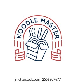 Simple Logo with Noodle master icon. Simple logo with noodle master icon for social media, app, and web design. Vector illustration