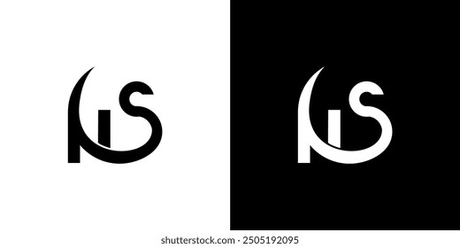 simple logo with ns letter