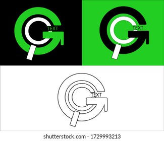 is a simple logo and only uses a little ornament consisting of a magnifying glass and the letter G.