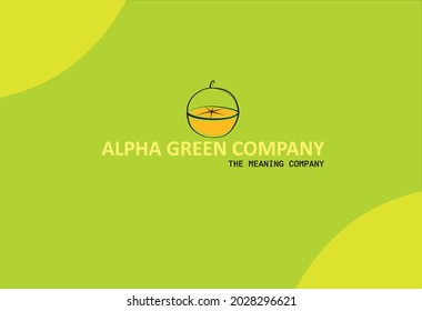 logotipo simple con carácter de fruta naranja