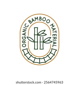 Simple Logo with Organic Bamboo icon. Simple Logo with a bamboo stalk, representing growth, flexibility, sustainable resources. Ideal for eco-friendly products, green initiatives. Vector illustration