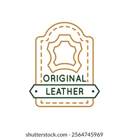 Simple Logo with Original Leather icon. Simple Logo with a leather material, indicative of quality and durability. For fashion, upholstery, premium accessories. Vector illustration