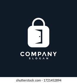 simple logo padlock and open the door