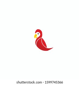 simple logo with a parrot motif. parrot vector.illustration of parrot