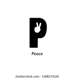 The simple logo of peace