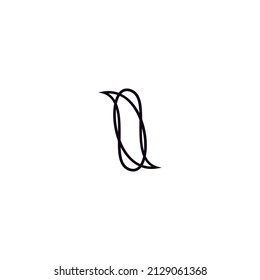 simple logo penguin with Ambigram concept. Vector illustration template design