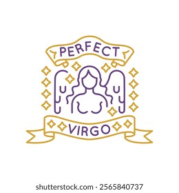 Simple Logo with Perfect Virgo icon. Simple Logo with a virgo icon for social media, app, and web design. Vector illustration