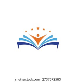 Simple logo of a person book with quality