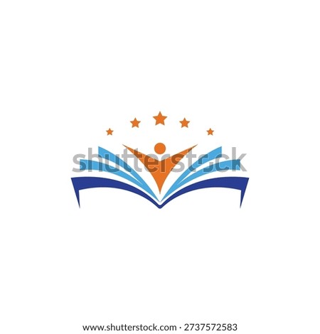 Simple logo of a person book with quality