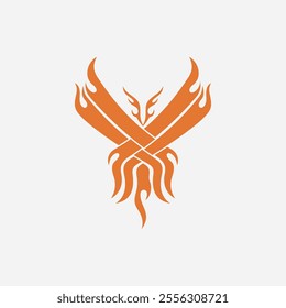 simple logo of phoenix the fire bird