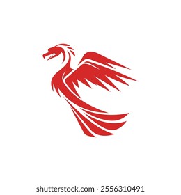 simple logo of phoenix the fire bird