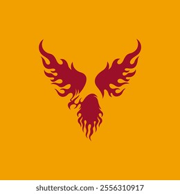 simple logo of phoenix the fire bird