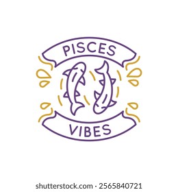 Simple Logo with Pisces icon. Simple Logo with Pisces icon for social media, app, and web design. Vector illustration