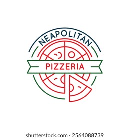 Simple Logo with Pizza Neapolitan icon. Simple Logo with a single pizza slice, perfect for use in food-related apps, pizzeria menus, and culinary websites. Vector illustration