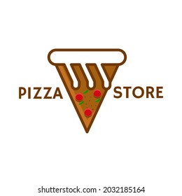 Simple logo pizza store, good for your company in the field of restaurants, pizza shops and etc.