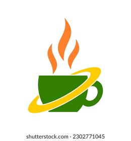 Simple logo for planet coffee, suitable for cafe or restaurant logo
