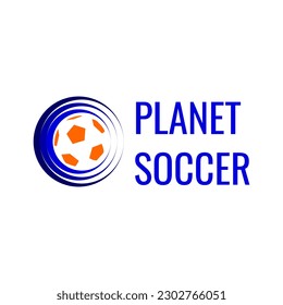 Simple logo for planet soccer, suitable for soccer team logo or sport store