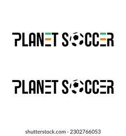 Simple logo for planet soccer, suitable for soccer team logo or sport store