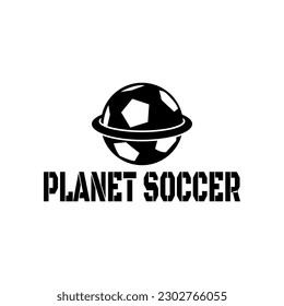 Simple logo for planet soccer, suitable for soccer team logo or sport store