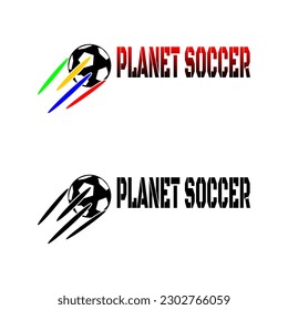 Simple logo for planet soccer, suitable for soccer team logo or sport store