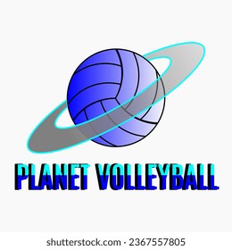 Simple logo for planet volleyball, suitable for volley team logo or sport store