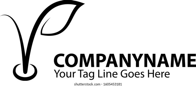 Simple logo for plant and grow