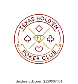 Simple Logo with playing Cards icon featuring the diamond suit, ideal for representing card games like poker and blackjack in apps, websites, and promotional materials. Vector illustration.