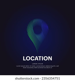simple logo point of location Illustration in a linear style. Abstract Location, pin, pointer Logotype concept icon. Vector illustration suitable for organization, company or community. EPS 10