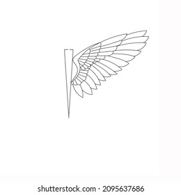 simple logo pointed stick with side wings
