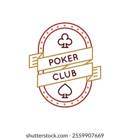 Simple Logo with Poker club icon, representing wealth and high-stake gambling, perfect for casino, gaming, and financial themes in apps and websites. Vector illustration.