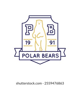 Simple Logo with Polar bear icon. Simple logo with polar bear icon for social media, app, and web design. Vector illustration