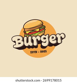 Logotipo simples hambúrguer premium fresco e delicioso design