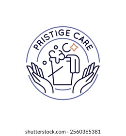 Simple Logo with Prestige care icon. Simple logo with prestige care icon for social media, app, and web design. Vector illustration.