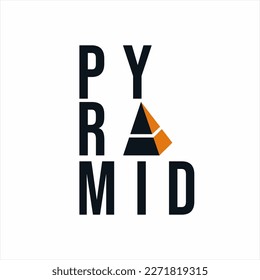 Simple logo pyramid design. Pyramid text logo.