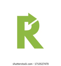 Simple logo R arrow green
