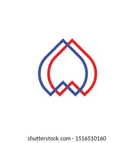 simple logo for a red end blue business