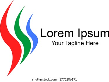 Logotipo sencillo con colores rojo, verde y azul. Diseño de logotipo creativo. Logo de la empresa.
