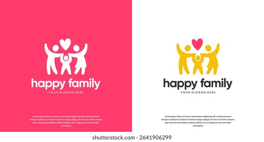 Simple logo represents the happiness of a family, connected to each other, harmonious, graphic design template.