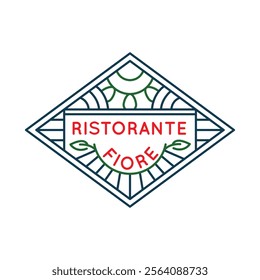 Simple Logo with Restaurant Flore icon. Simple Logo with a title, perfect for food-related themes. Ideal for restaurant menus, food blogs, and culinary projects. Vector illustration