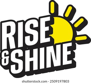 Simple Logo Rise and Shine Vector with transparant background