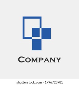 Simple logo rocket square design