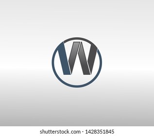 simple logo in round blue and black