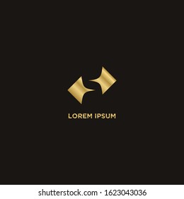 Simple Logo S. Modern Gold Design. Vector Illustration
