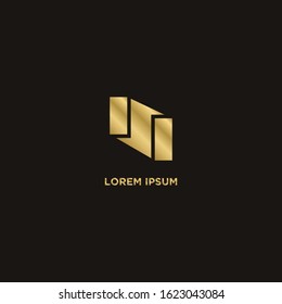 Simple Logo S. Modern Gold Design. Vector Illustration
