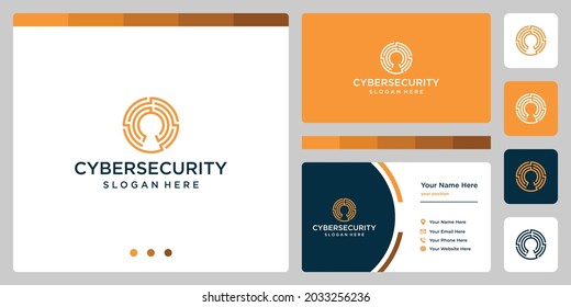 Simple logo of a safe protection with advanced technology system, security locked tech linear logo Premium Vector