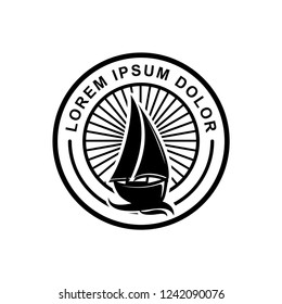 Simple logo sailing boat design concept, vector template
