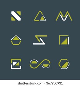 Simple logo set. Flat abstract logo for your company. Vector design template